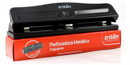 Perforadora Triton Metálica 3 Huecos