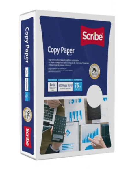 Resma de papel Carta scribe 75 gr x 500 hojas